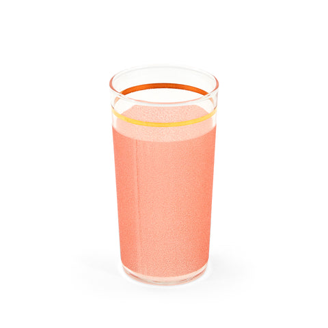 Orange Drinking Glass with Gold Band