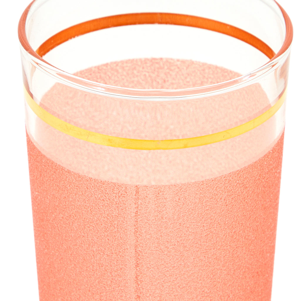 Orange Drinking Glass with Gold Band