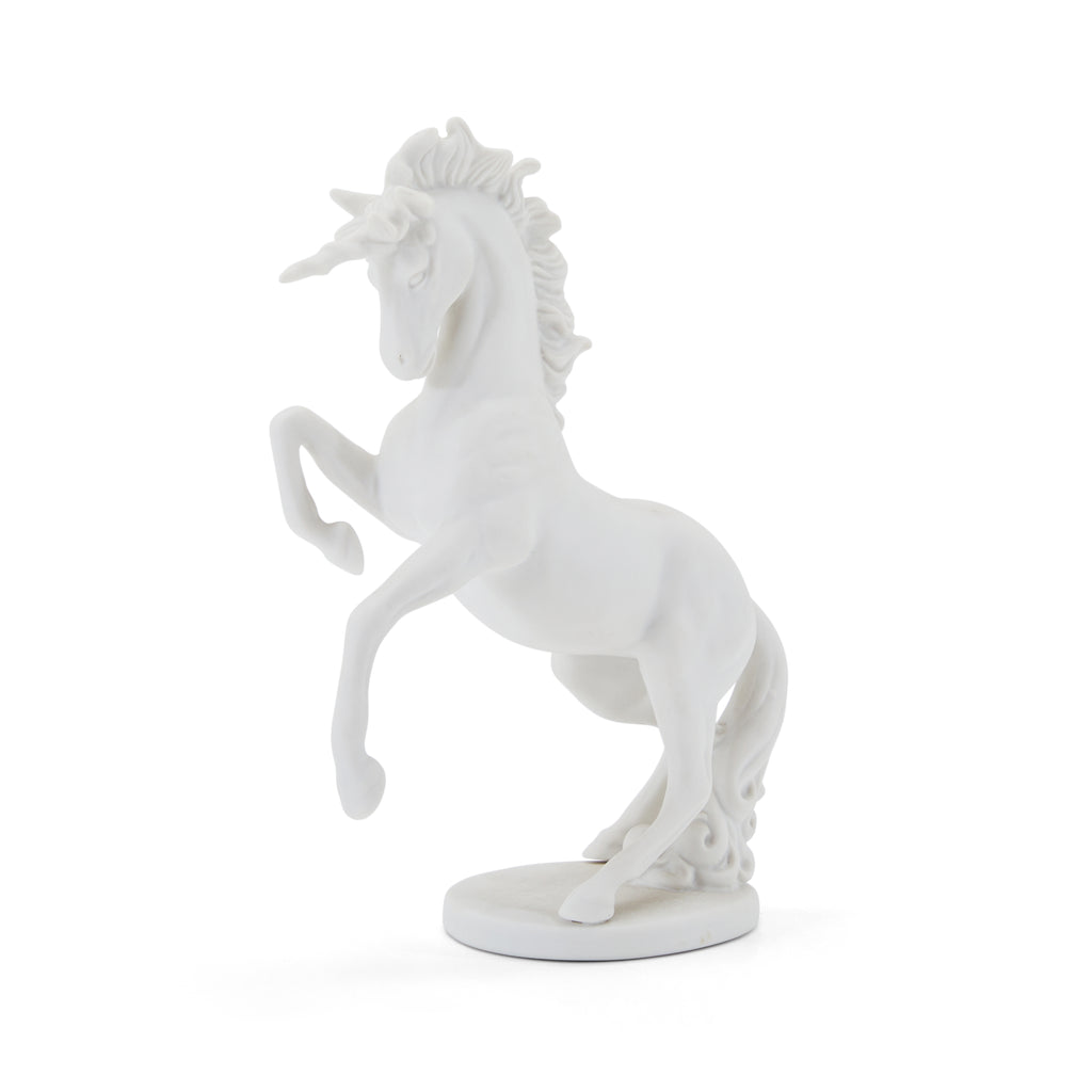 White Bucking Unicorn Statue (A+D)