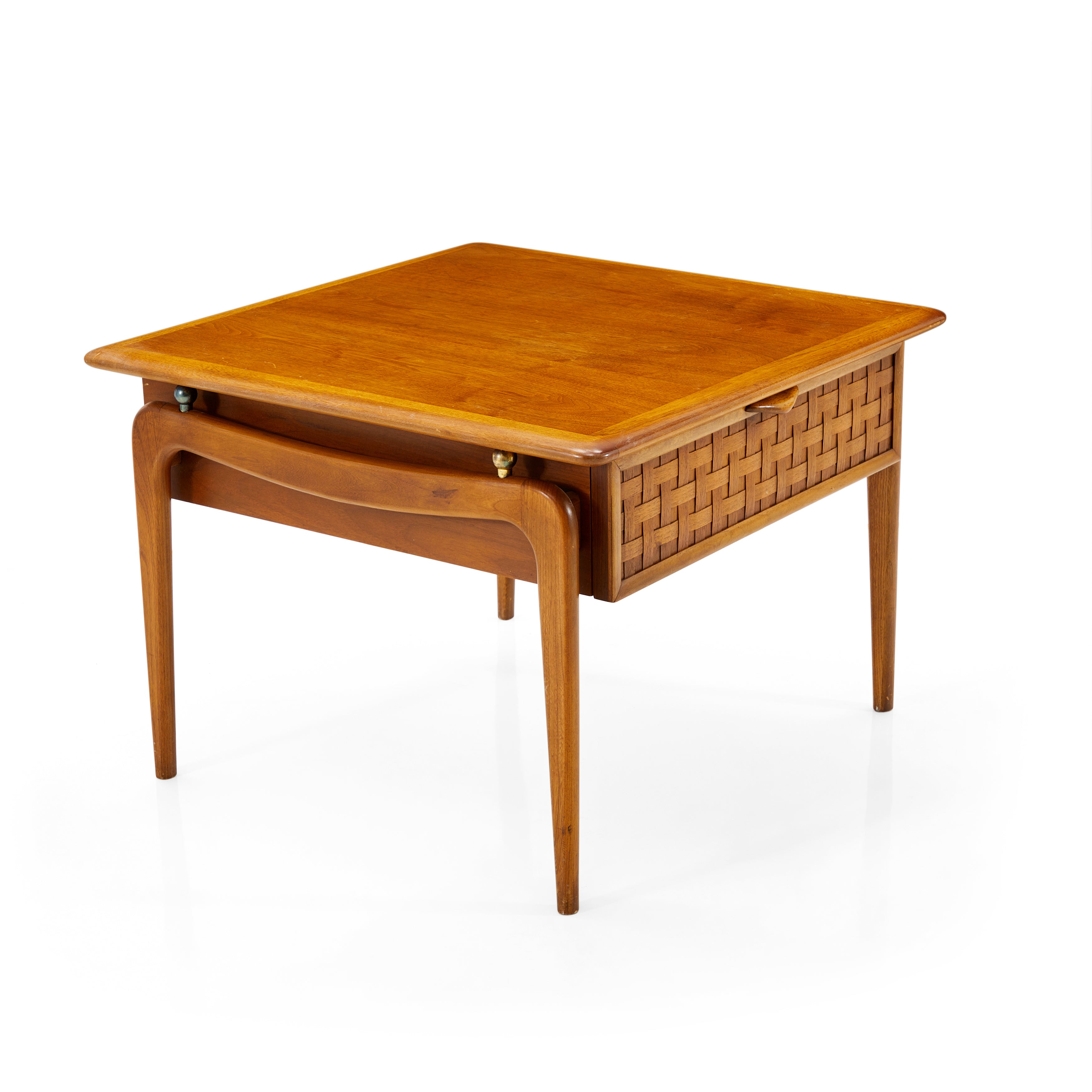 Wood Mid Century Side Table with Drawer Wide Gil & Roy Props