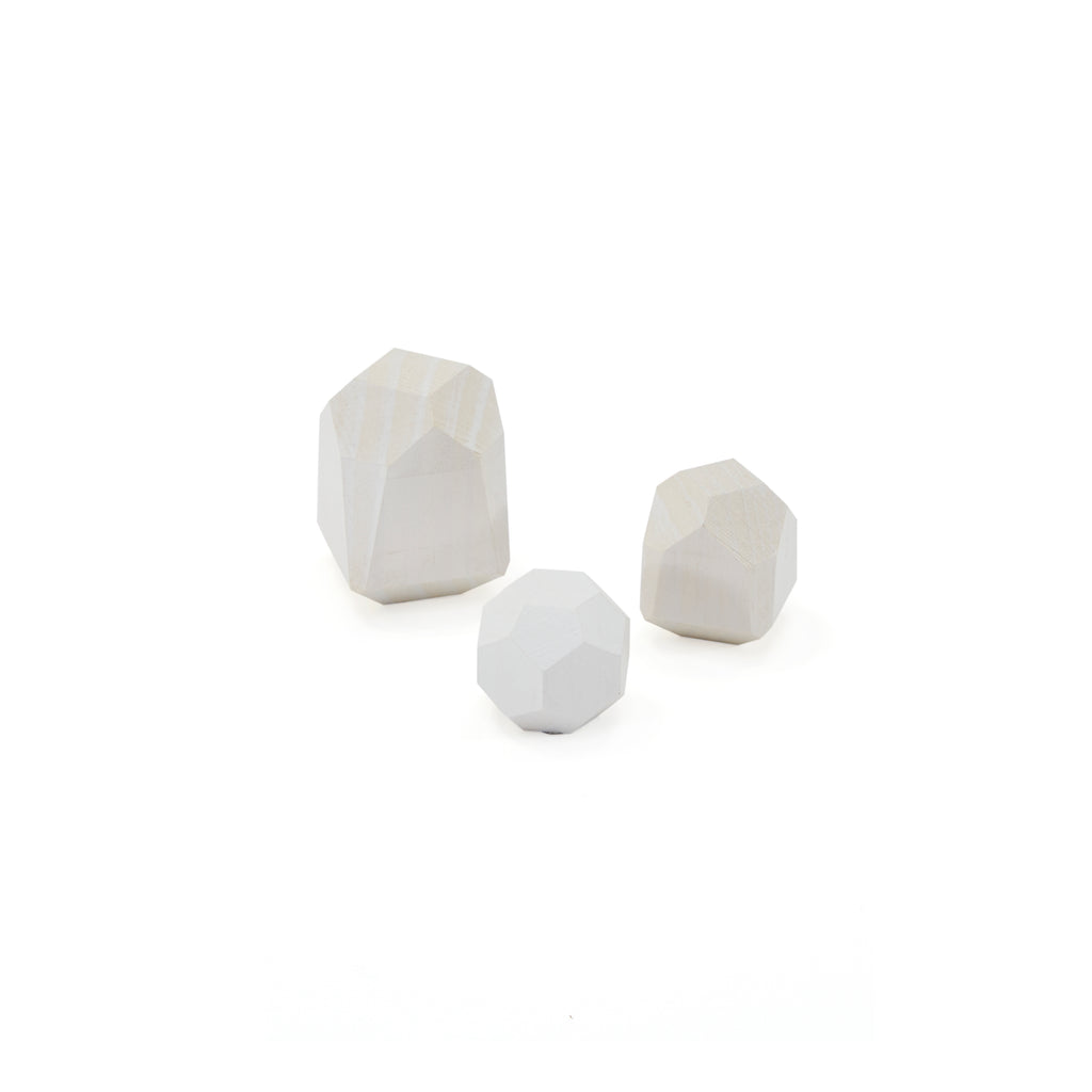 White Wood Geometric Mini Sculpture - Small (A+D)