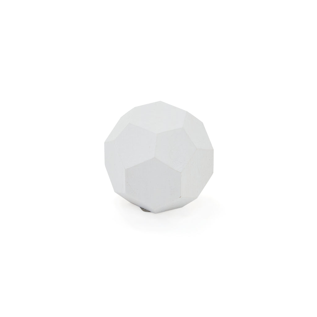 White Wood Geometric Mini Sculpture - Small (A+D)