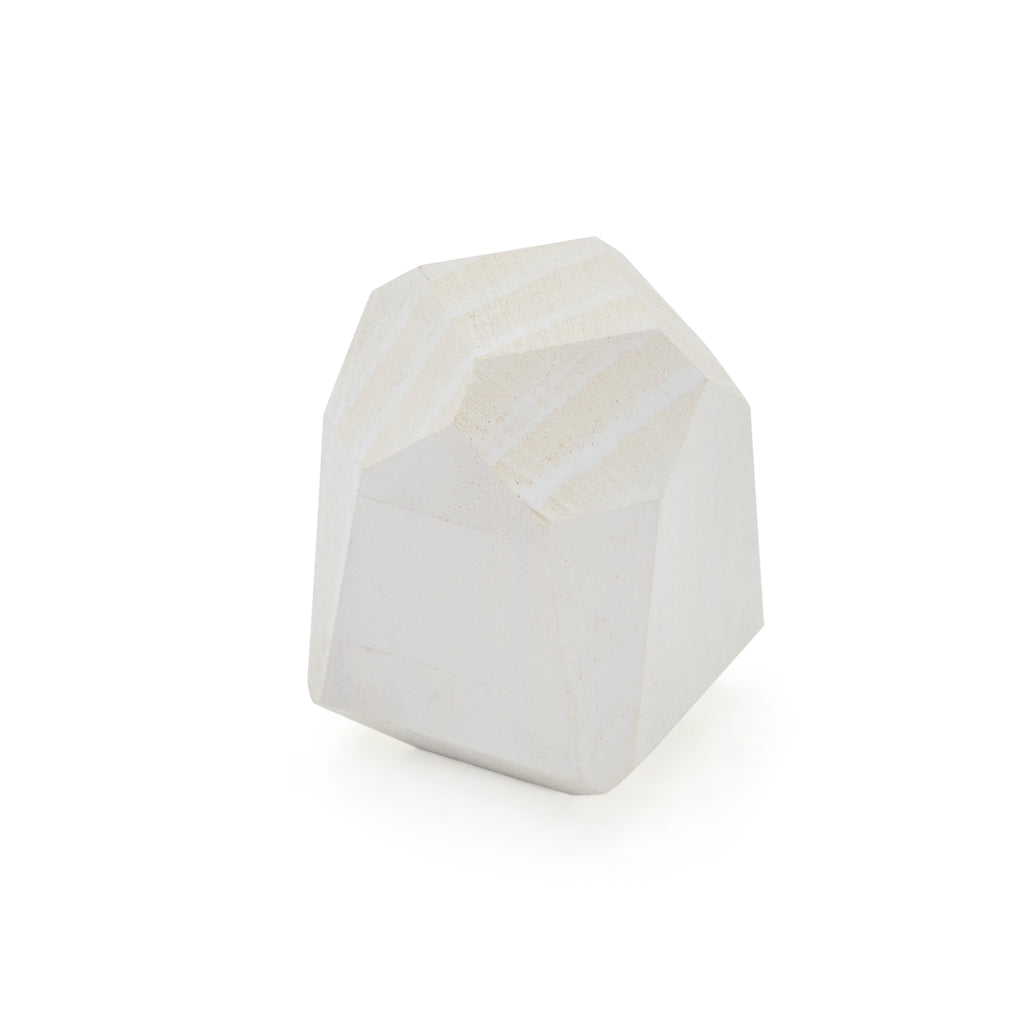 White Wood Geometric Mini Sculpture - Large (A+D)