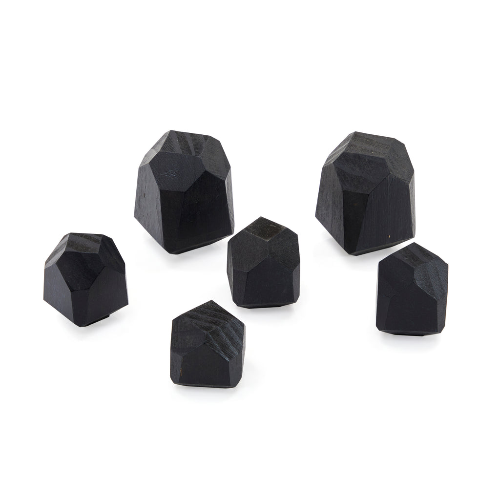 Black Wood Geometric Mini Sculpture - Small (A+D)