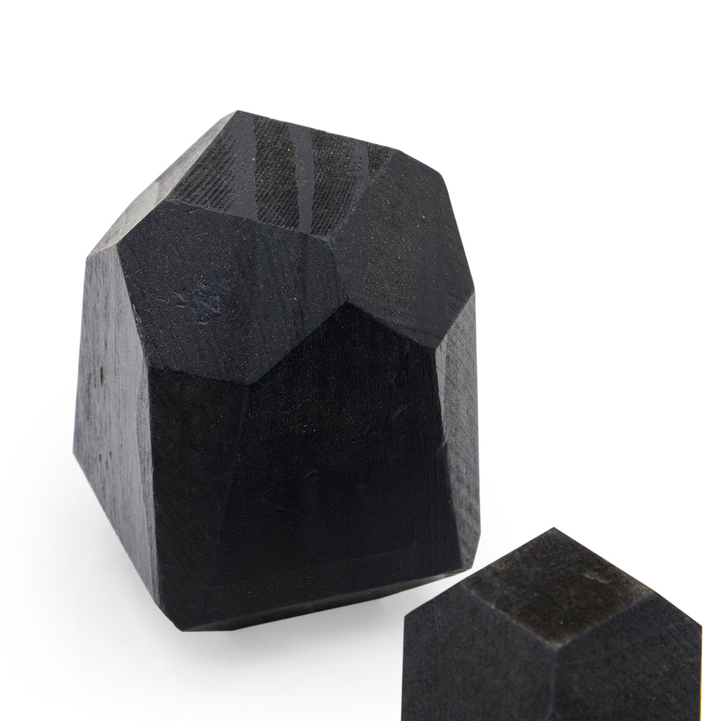 Black Wood Geometric Mini Sculpture - Large (A+D)