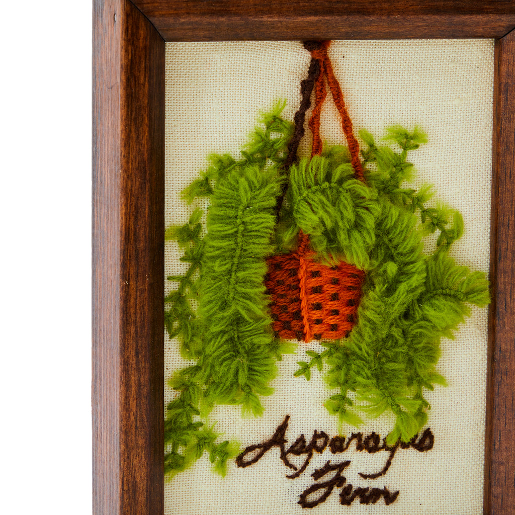 0.116 (A+D) Green Asparagus Fern Embroidery Art