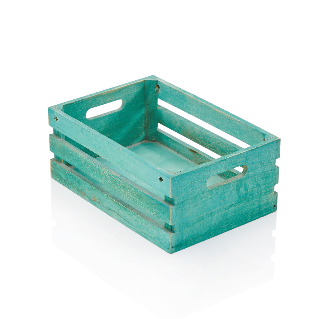 Turquoise Wood Box