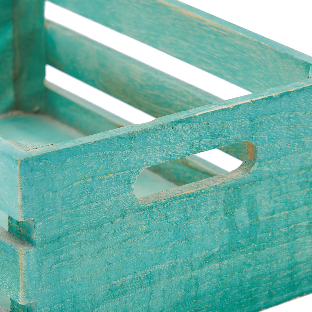 Turquoise Wood Box