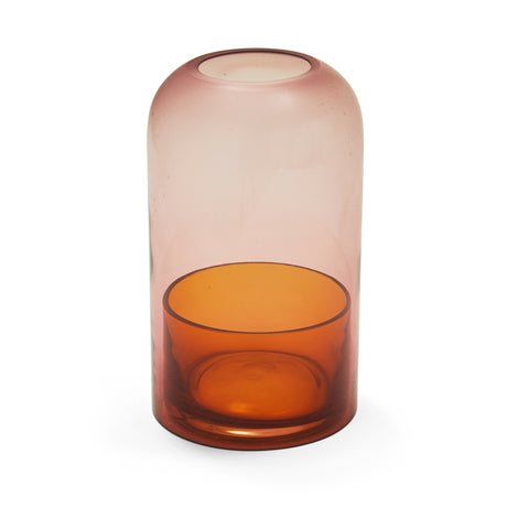 Red & Orange Glass Candle Holder (A+D)