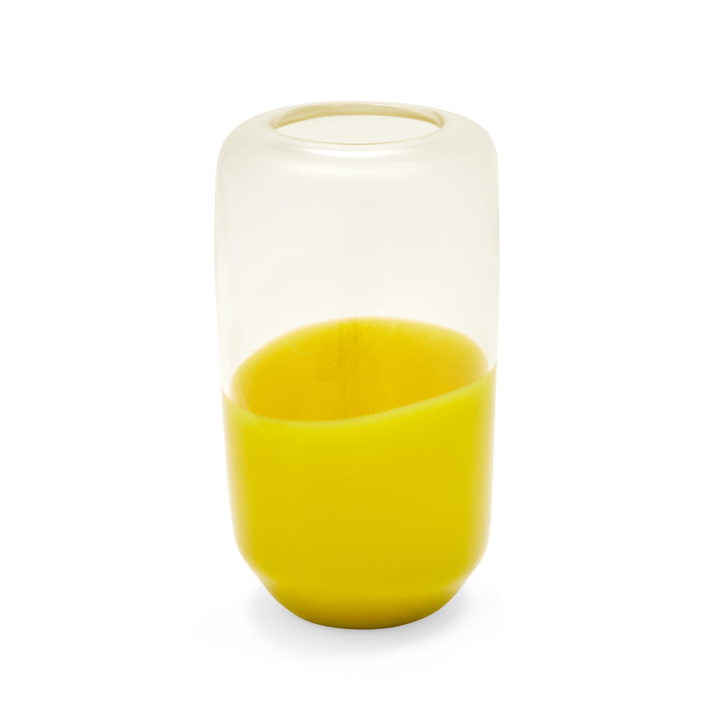 Yellow Dipped Glass Candle Holder (A+D)