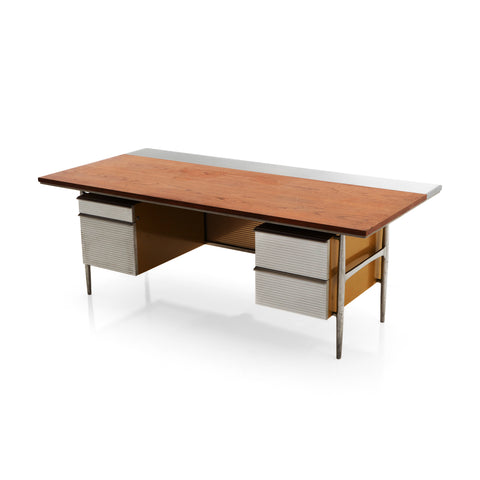 Wood & Metal Mid-Century Modern Work Desk