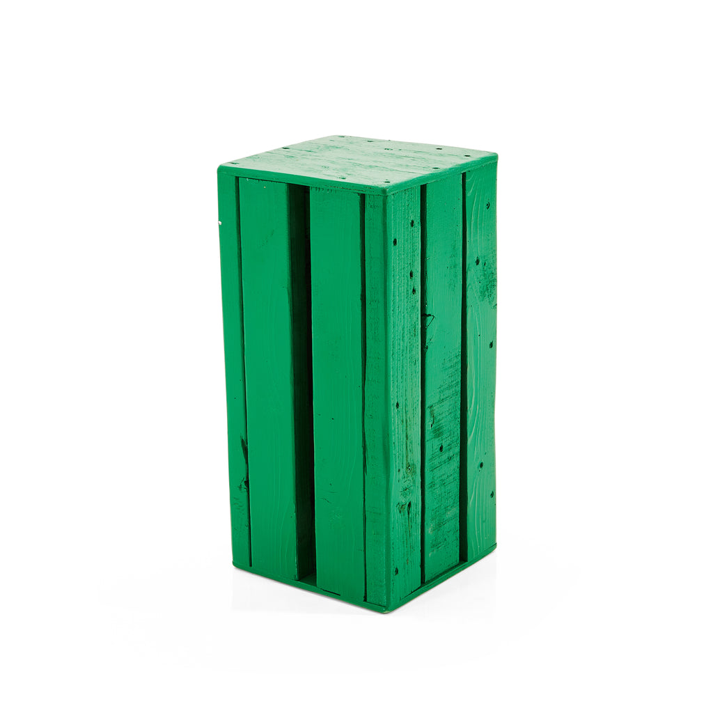 Green Rustic Wood Box Pedestal