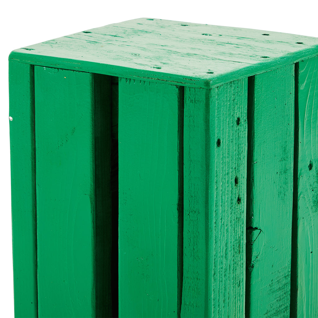 Green Rustic Wood Box Pedestal