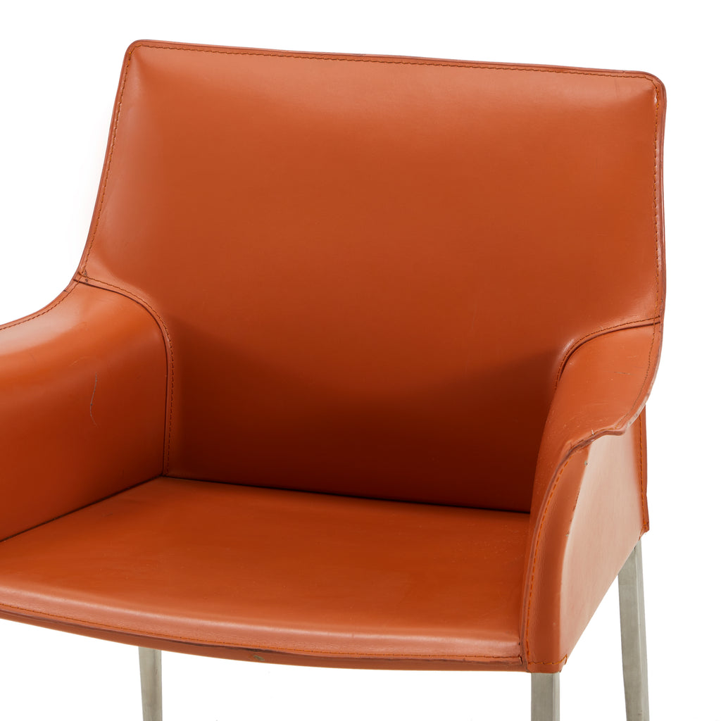 Brown Bellini Style Leather Side Chair