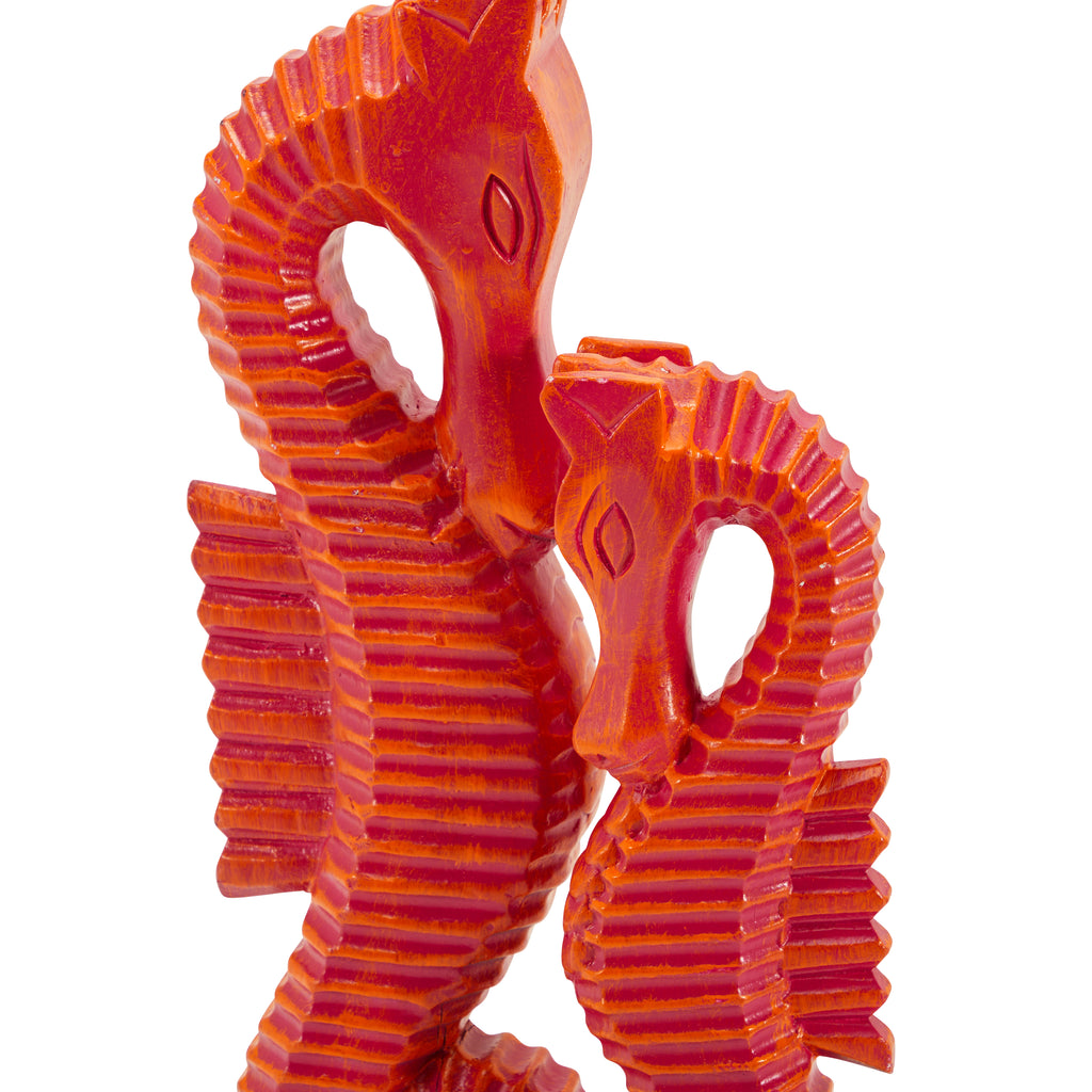 Red Seahorse Table Sculpture