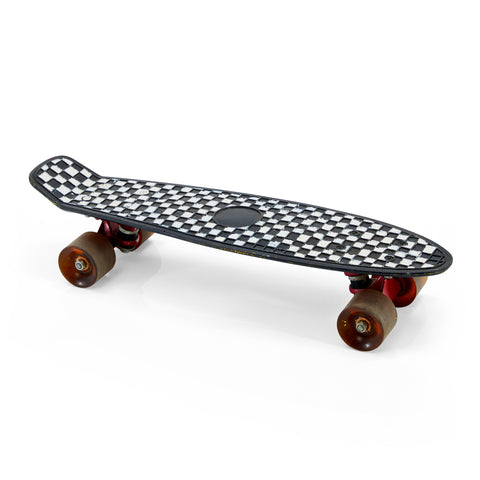Black & White Checkered Vintage Skateboard