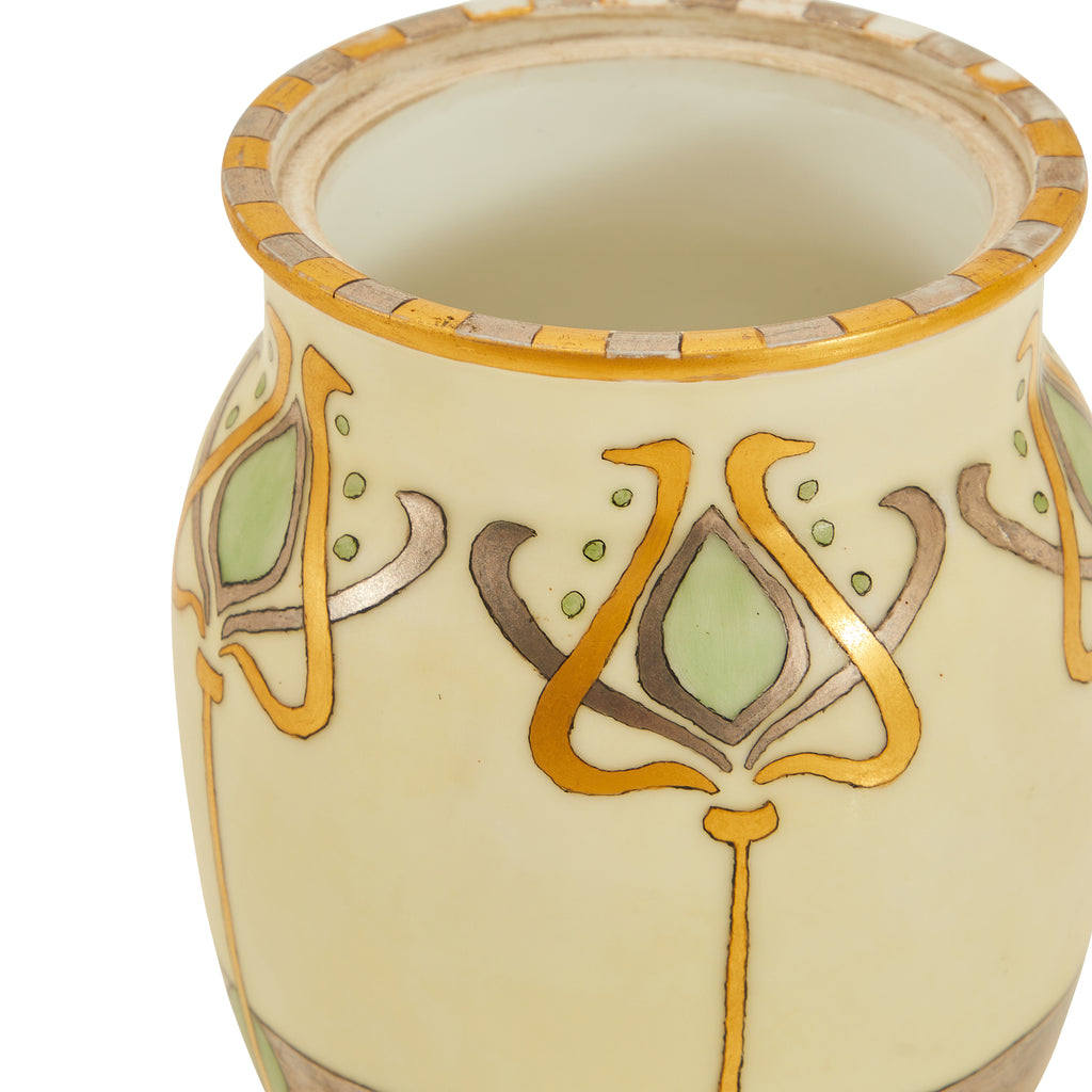 White & Gold Artisanal Vase