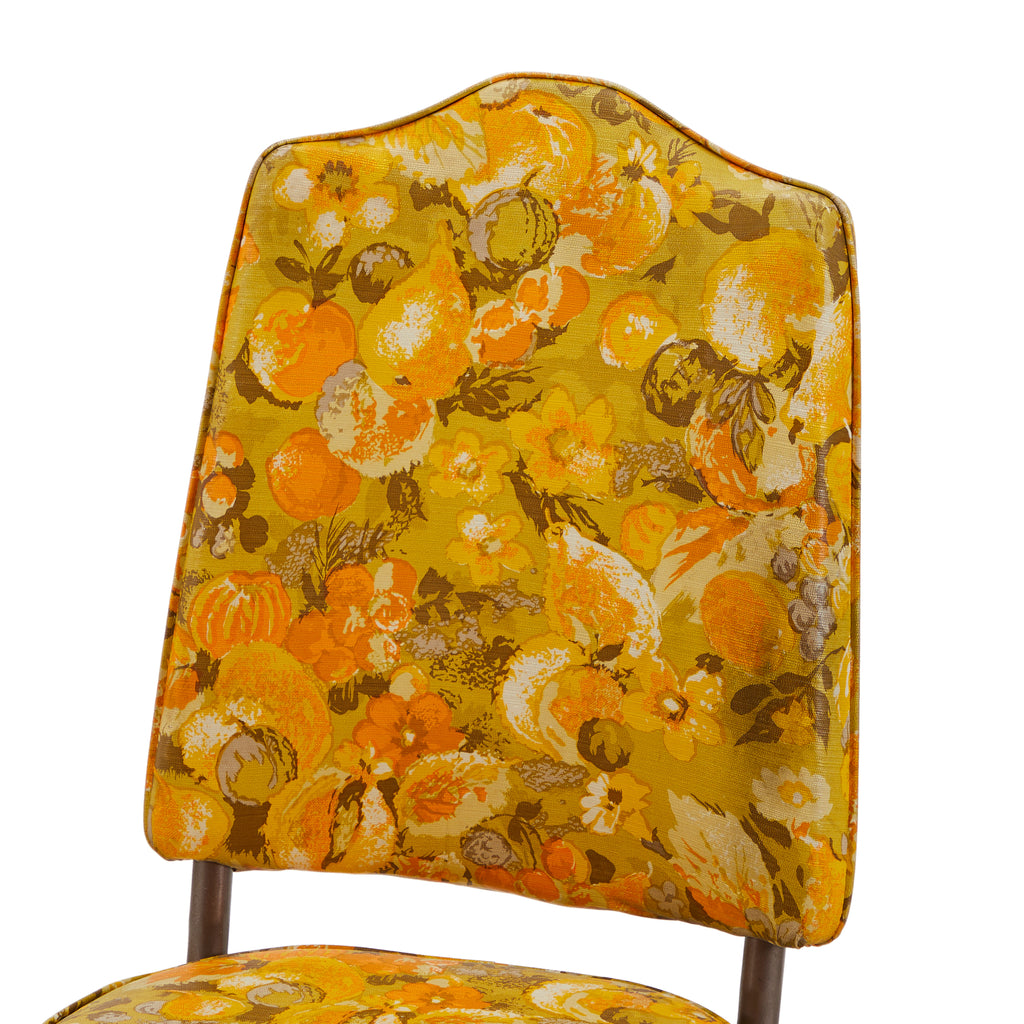 Orange Floral Vinyl Dining Chair