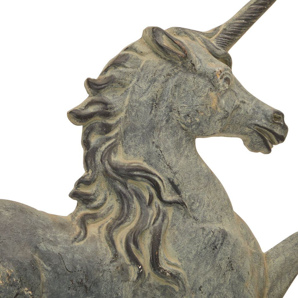 Grey Stone Unicorn Statue