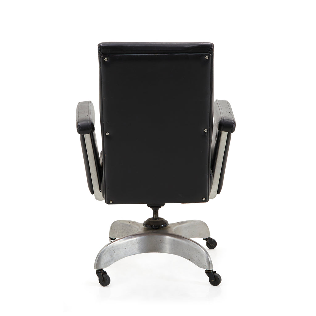 Black Leather Metal Base Office Chair
