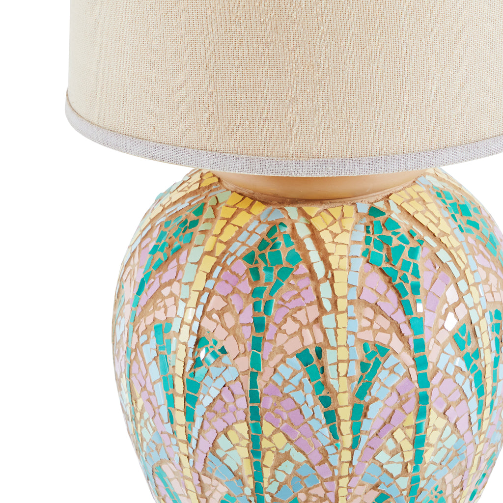 Yellow & Green Mosaic Ceramic Table Lamp