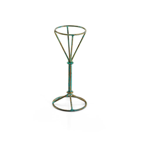 Bronze & Turquoise Metal Candle Holder Large