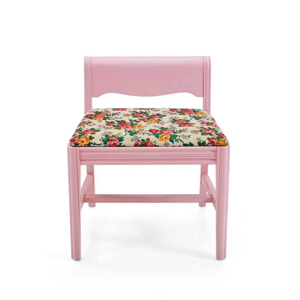 Pink & Floral Low Side Chair