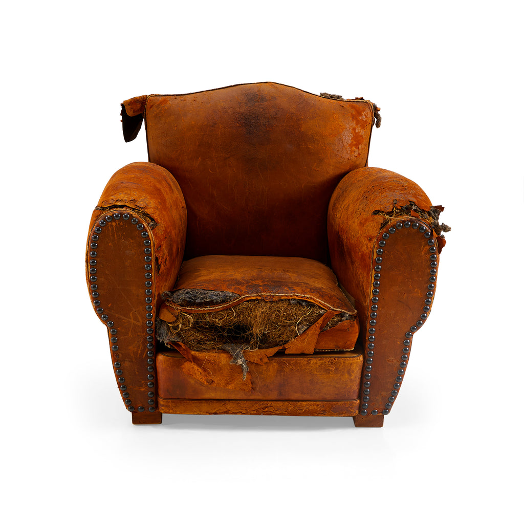 Brown Rustic Leather Club Chair
