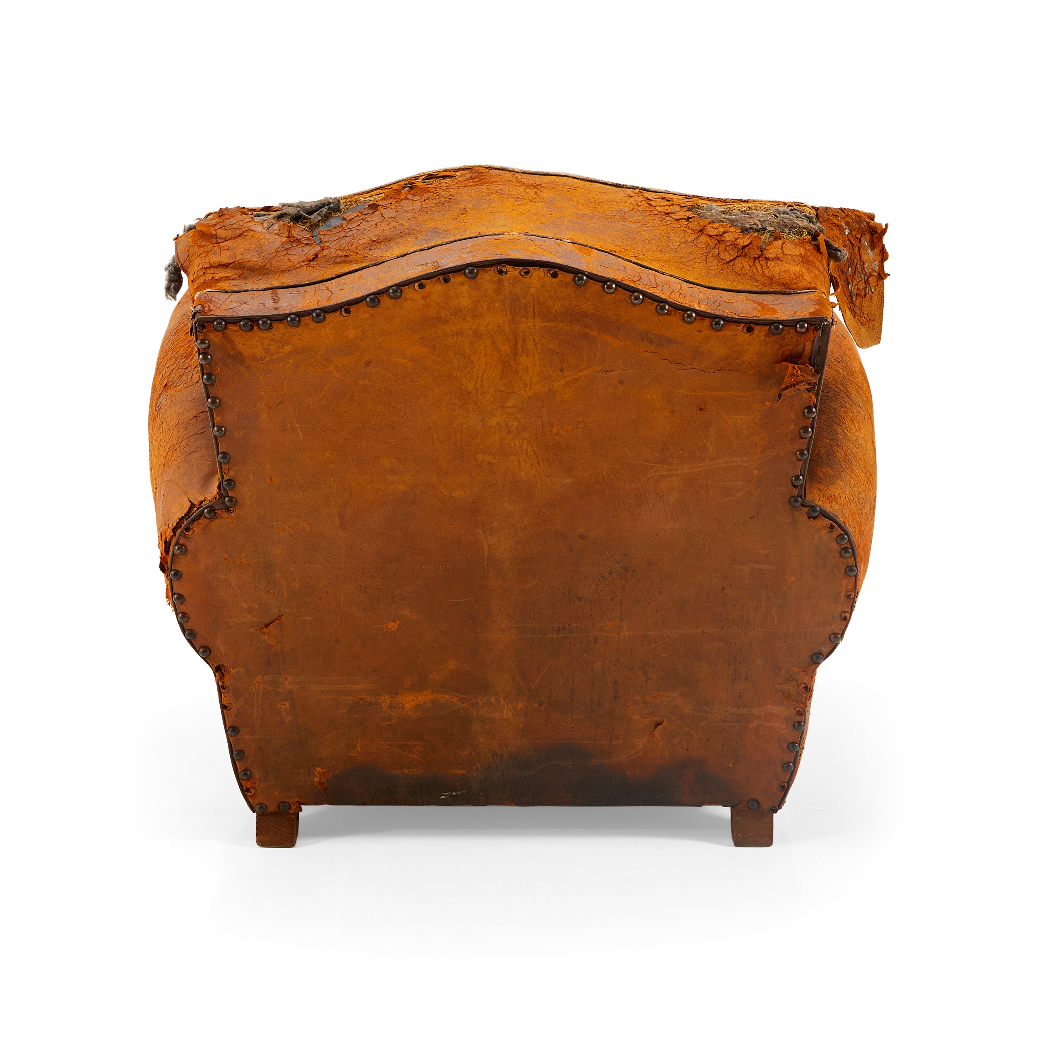 Brown Rustic Leather Club Chair - Gil & Roy Props