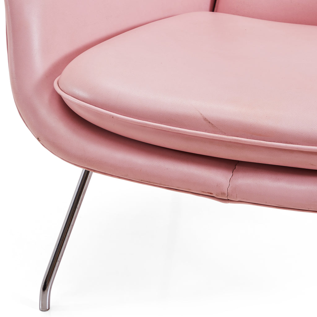 Pink Leather Womb Lounge Chair
