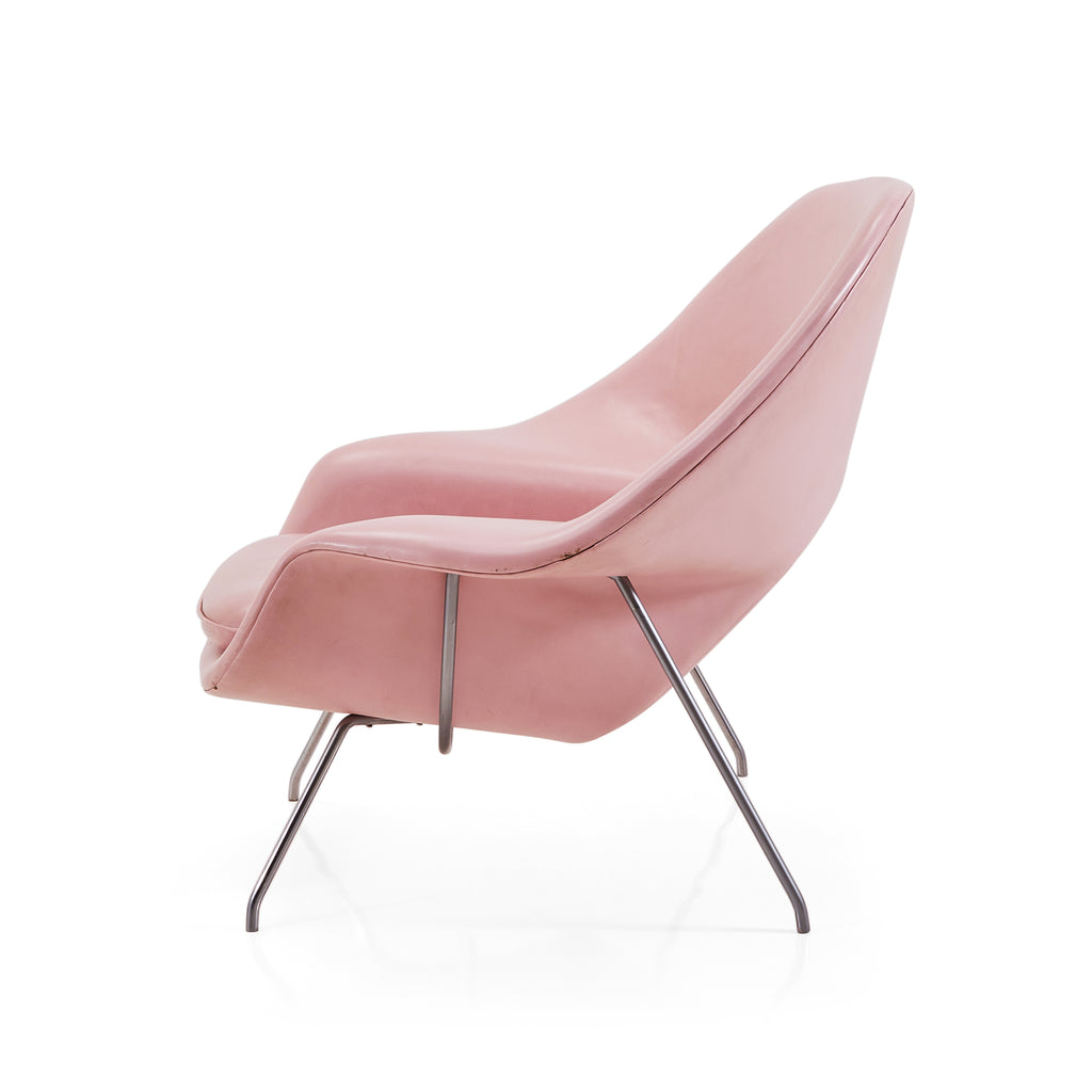 Pink Leather Womb Lounge Chair