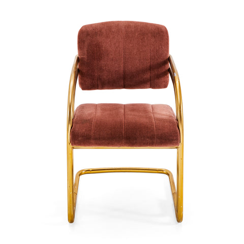 Brown & Gold Deco Arm Chair