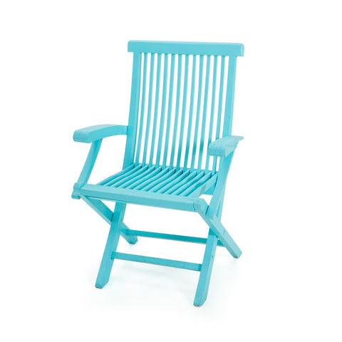 Blue Wood Folding Chair
