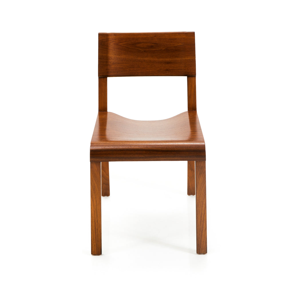 Wood Mid-Century Curved Seat Side Chair