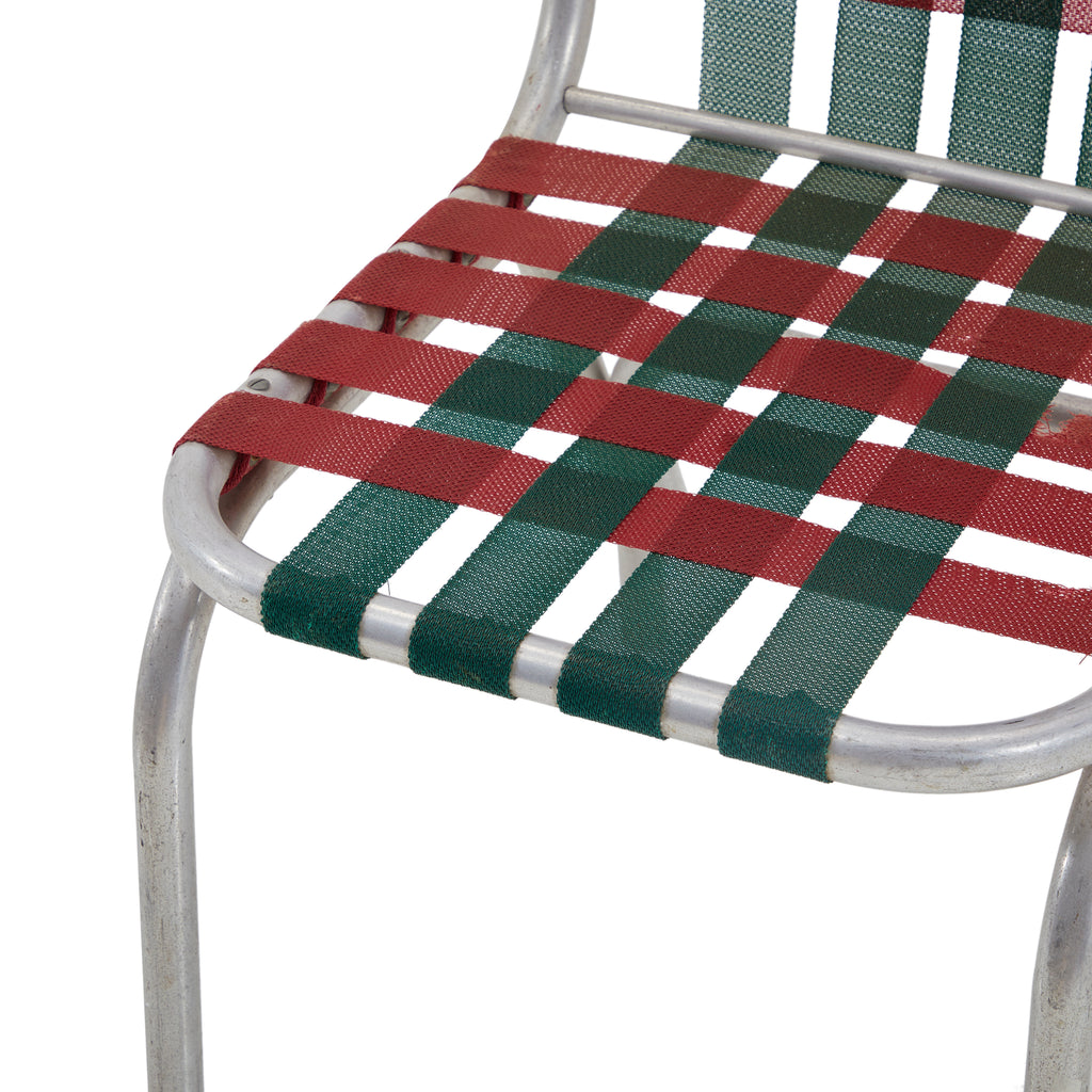 Green & Red Aluminum Frame Lawn Chair