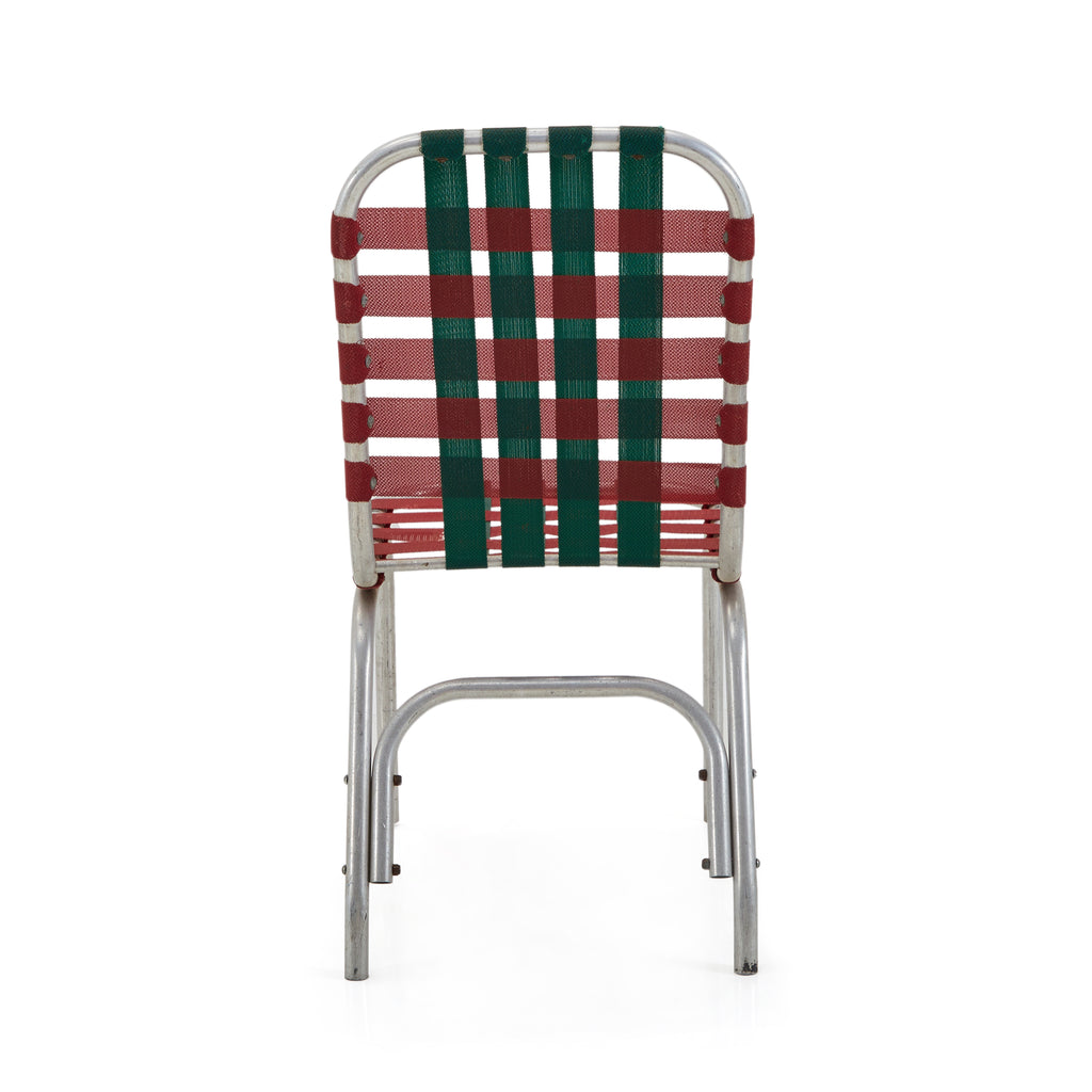 Green & Red Aluminum Frame Lawn Chair
