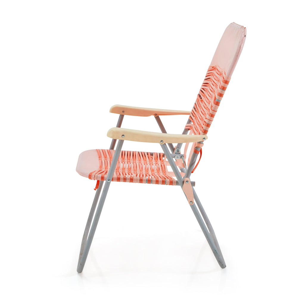 Pink Plastic Folding Aluminum Lawn Chair