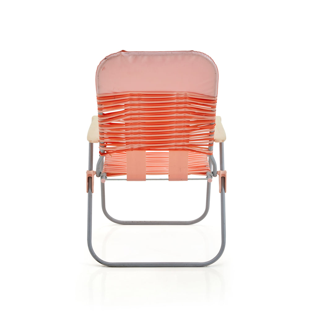 Pink Plastic Folding Aluminum Lawn Chair