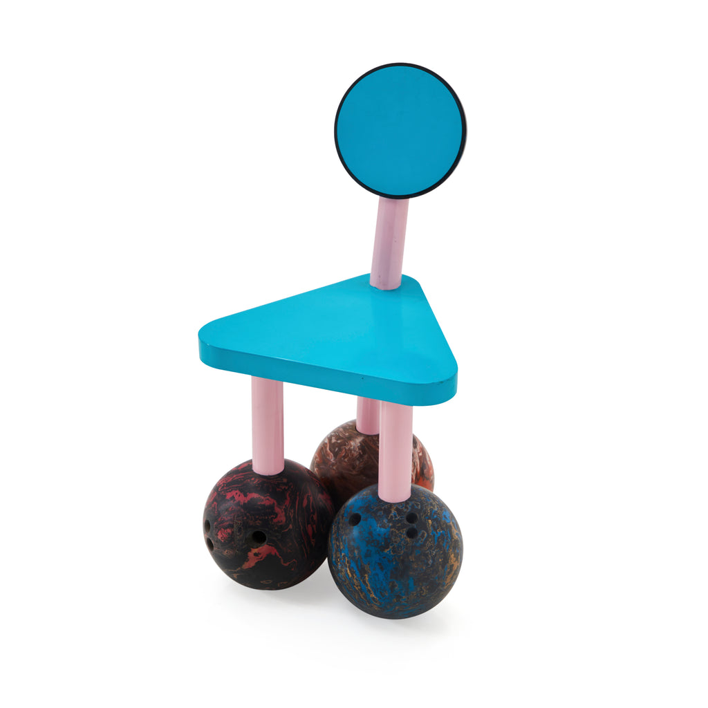 Blue & Pink Memphis Style Bowling Ball Chair