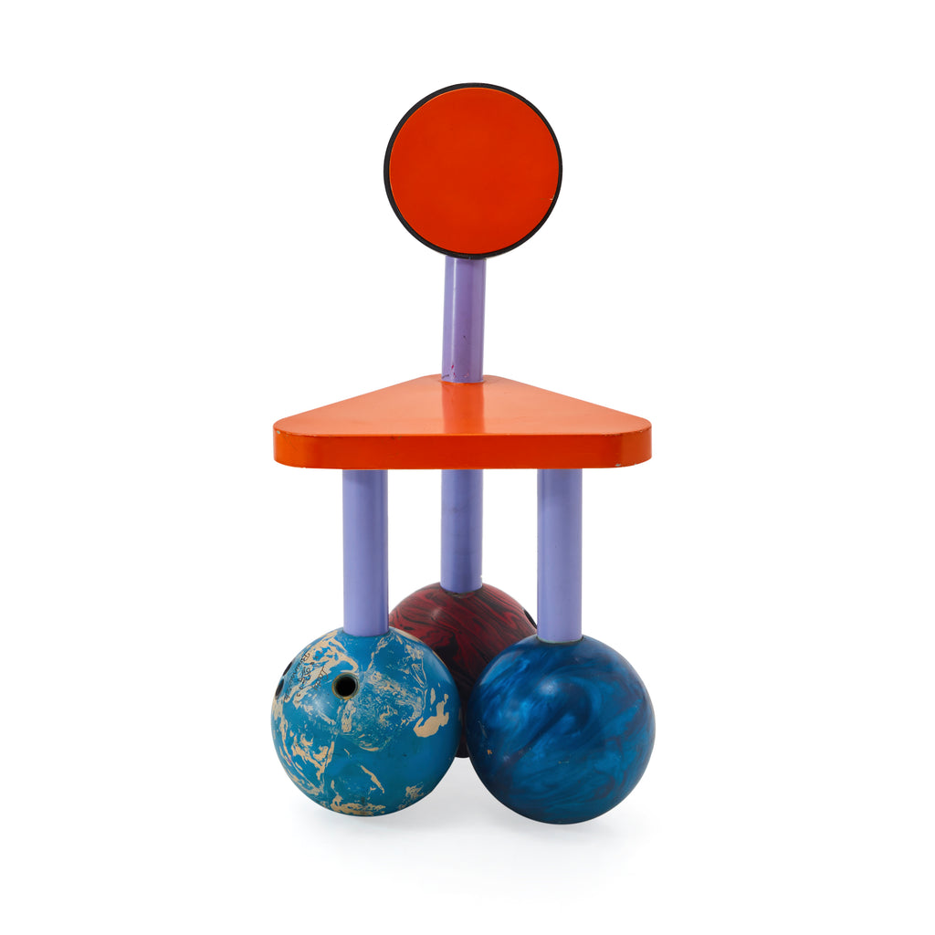 Orange & Purple Memphis Style Bowling Ball Chair