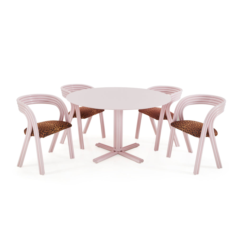 Pink Rattan & Jaguar Dining Chair