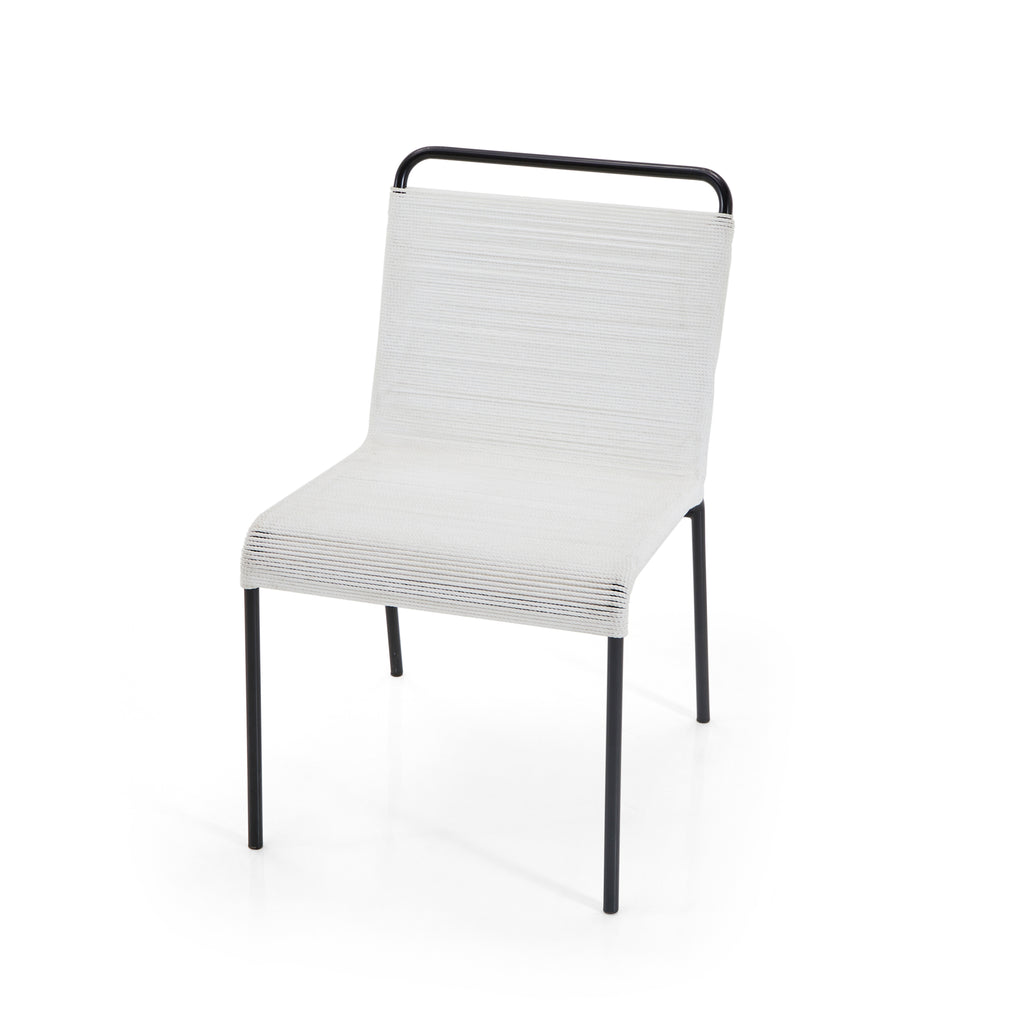 White Rope & Metal Side Chair