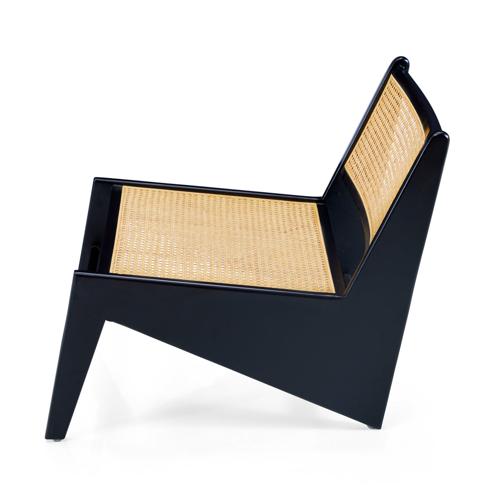 Black & Wicker Modern Z Lounge Chair