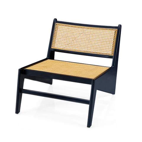 Black & Wicker Modern Z Lounge Chair