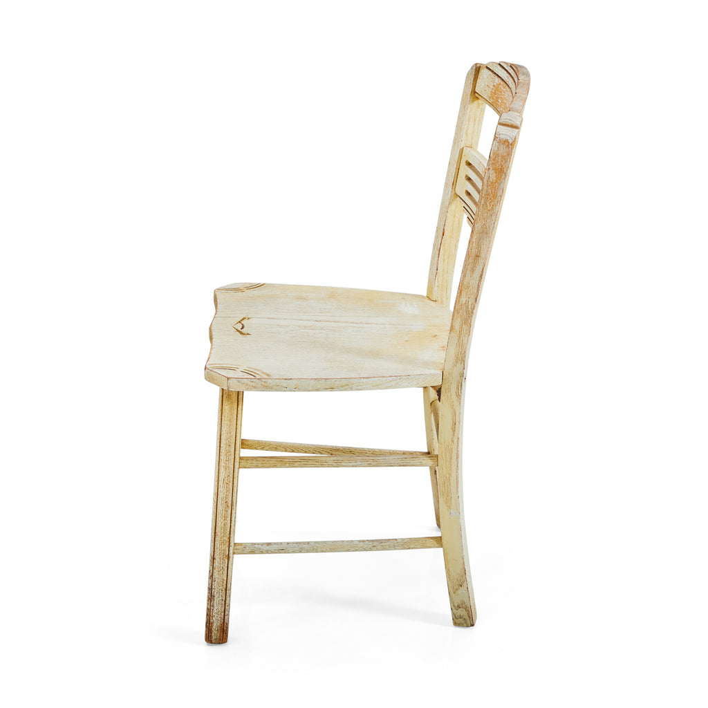 White Wood Rustic Side Chair