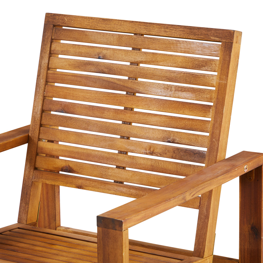 Wood Slatted Outdoor Lounge Chair