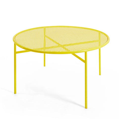 Yellow Outdoor Circular Metal Table