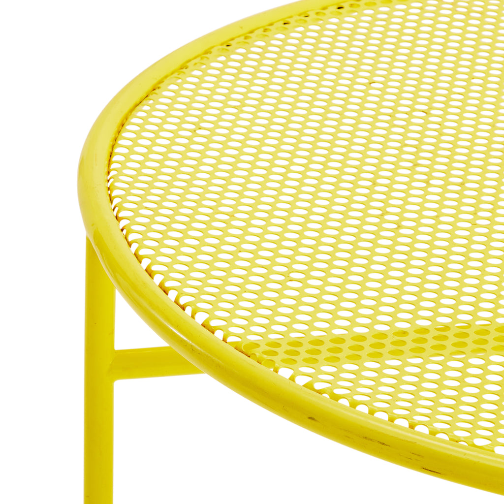 Yellow Outdoor Circular Metal Table