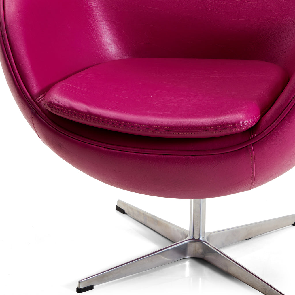 Pink Leather Modern Egg Chair
