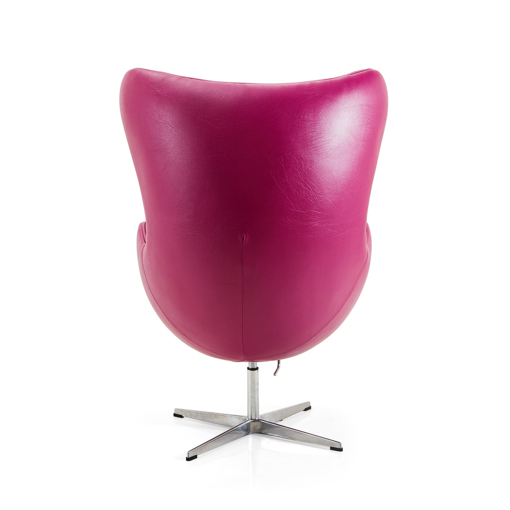 Pink Leather Modern Egg Chair